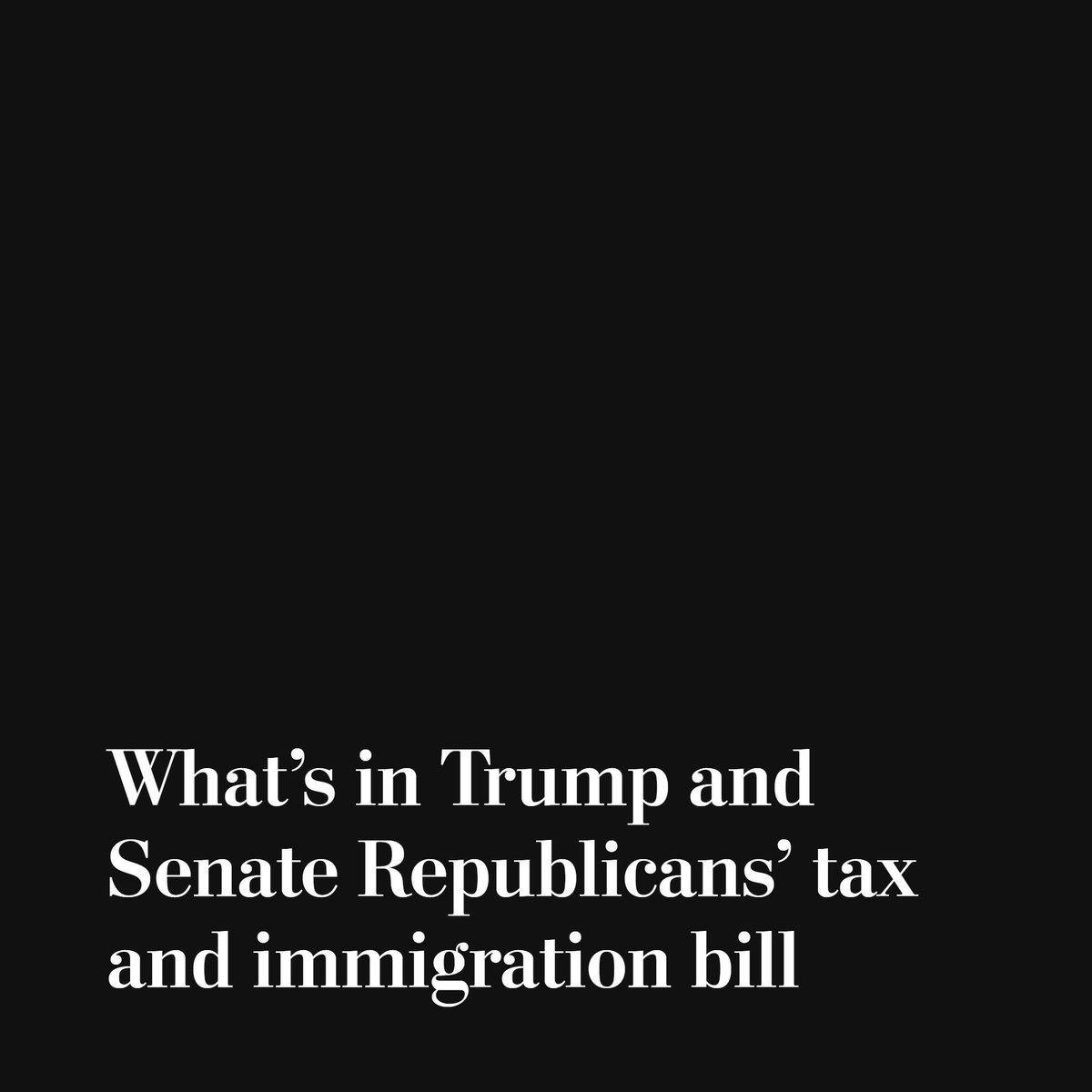 The Senate is on the verge of advancing President Trump and congressional Republicans’ massive budget bill, which could reshape much of the federal government and the U.S. economy.

Here’s what’s in it: wapo.st/4keseTX