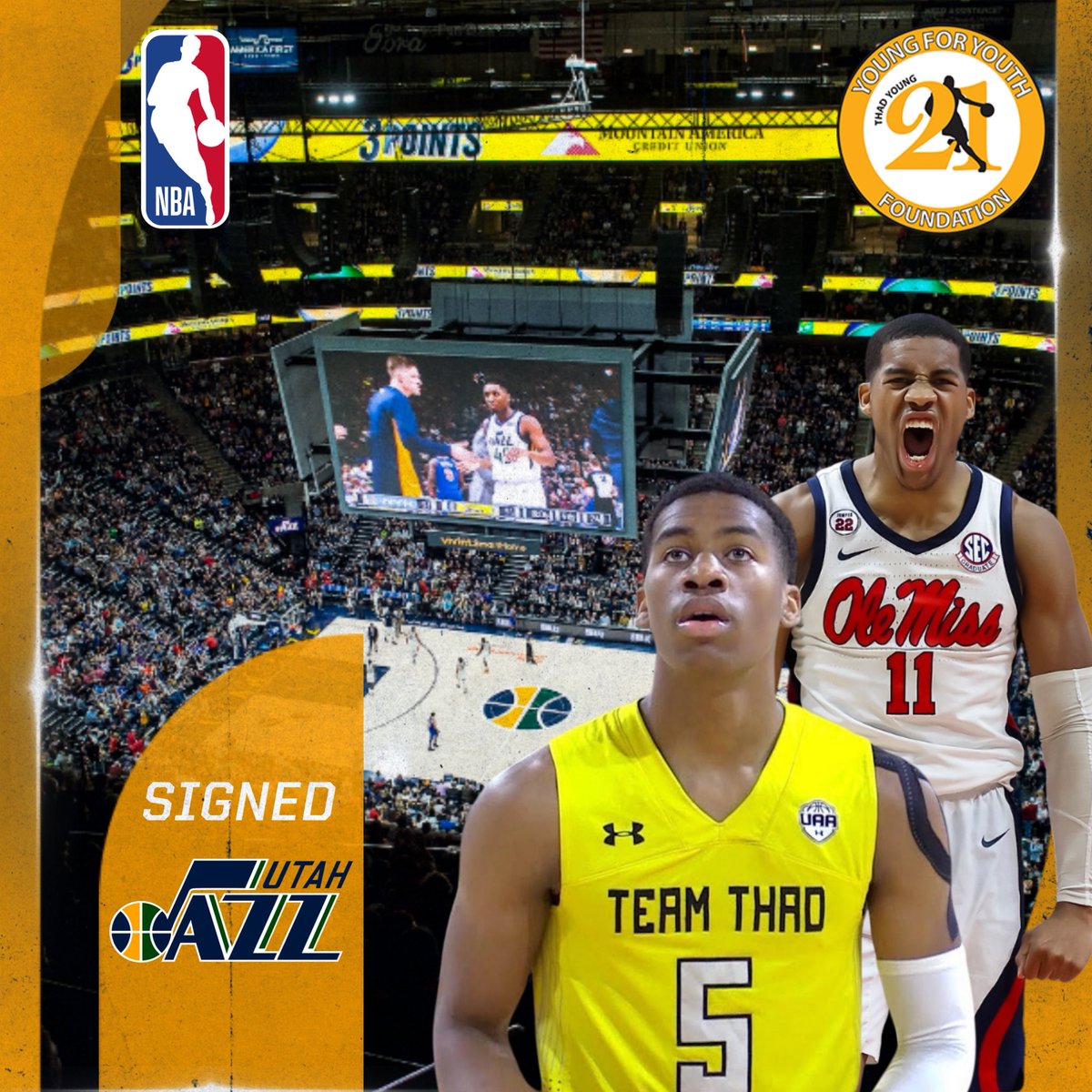 Team Thad Nation (@teamthadnation) on Twitter photo Massive milestone for our guy Matthew Murrell, officially signed with the Utah Jazz! From putting in work with Team Thad to making his mark at Ole Miss, Matt’s journey has been built on consistency, toughness, and belief. #TTN 💛🖤 #TheBrotherhood #TeamThadxNBA Massive milestone for our guy Matthew Murrell, officially signed with the Utah Jazz! From putting in work with Team Thad to making his mark at Ole Miss, Matt’s journey has been built on consistency, toughness, and belief. #TTN 💛🖤 #TheBrotherhood #TeamThadxNBA