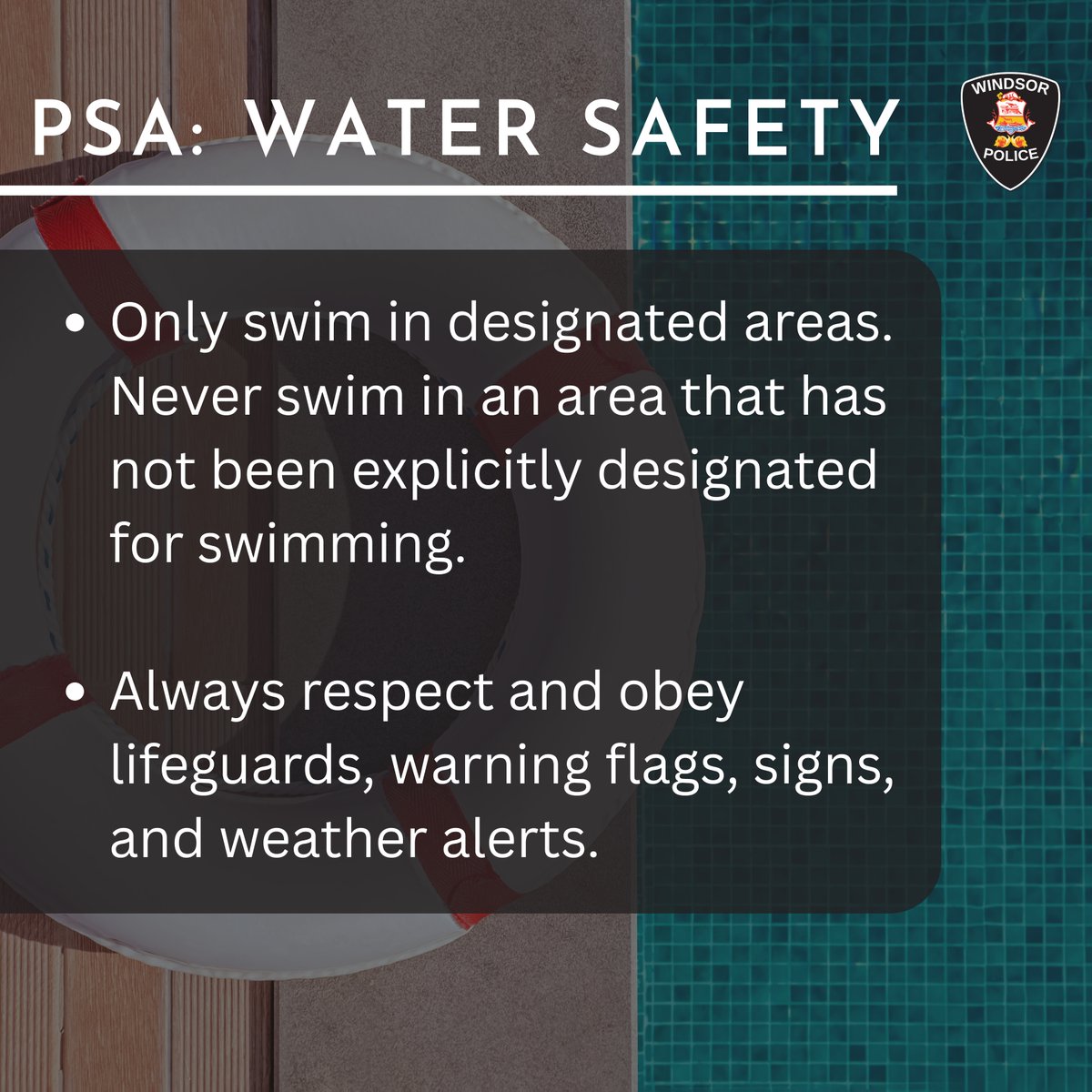 PSA: Water Safety

As summer kicks off, we want to ensure that everyone enjoys the water safely. Check out some of our tips on how to prioritize safety while beating the heat!