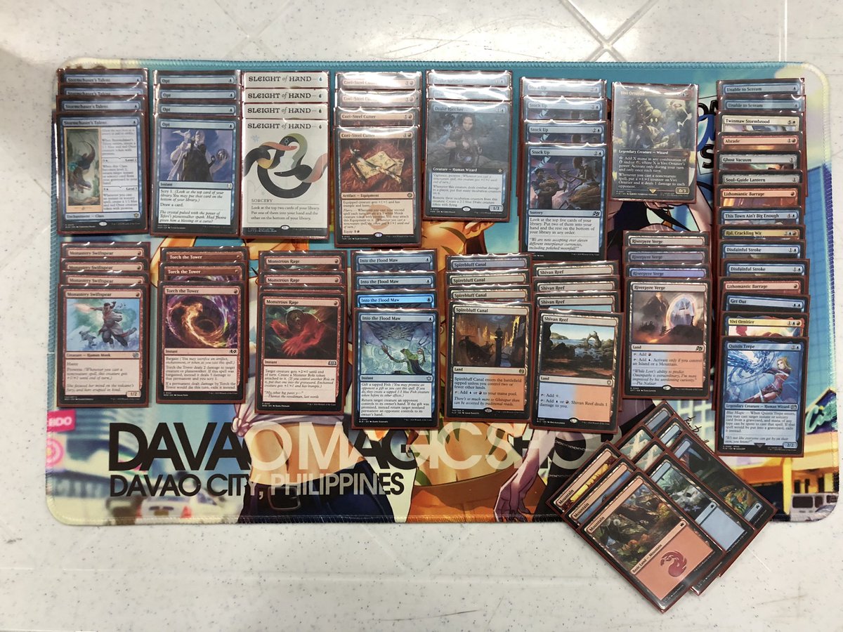 joperson345's tweet photo. Won our local Store Champs with Izzet Prowess just before bans! Four of us from the team even placed top 4 which was sweet! I’m glad I was able to enjoy a busted spellslinger deck in Standard and I can’t wait how the new metagame shapes up this month!

Matchups in the comments: https://t.co/4slT30M0FA