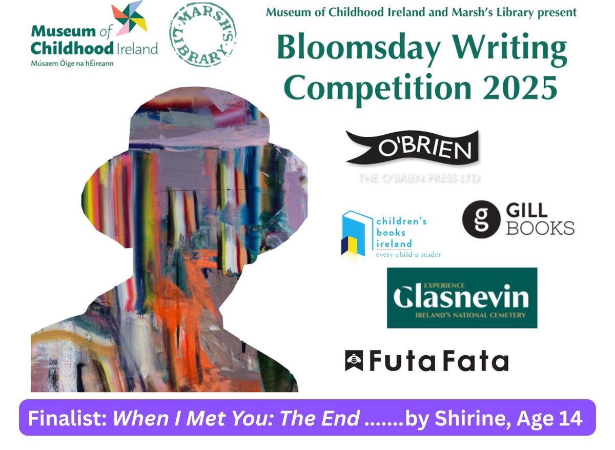 We are thrilled to feature our 7 #Bloomsday Young Writer finalists over the course of this week starting with Shirine age 14 from Dublin. Shirine’s entry - ‘When I Met You: The End’ - can be read, here:
museumofchildhood.ie/when-i-met-you…
Described by the judges as powerful and poignant.