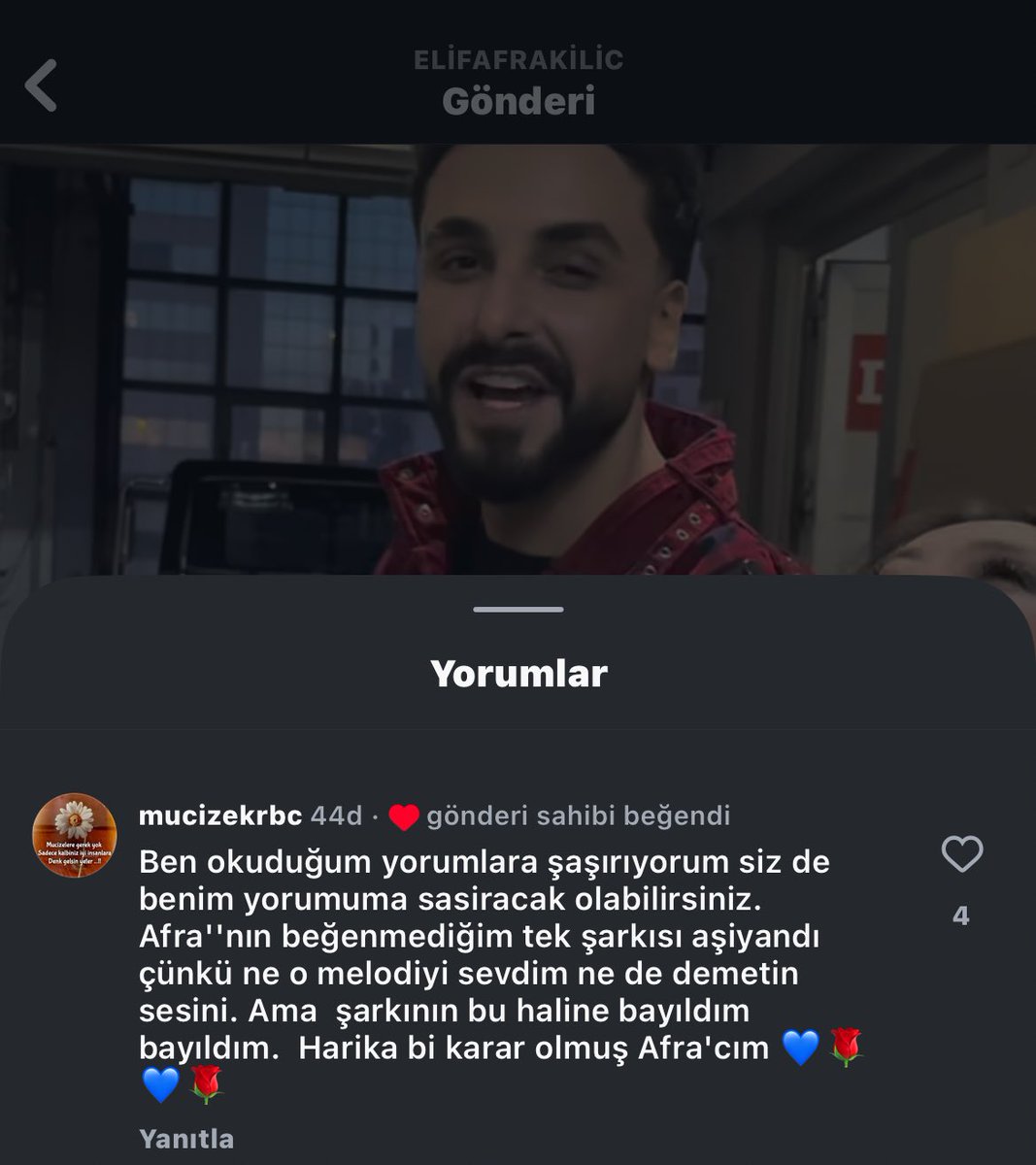 afranin begendigi yorum sasirtmadi maalesef.. demet surekli afranin sarkilarini paylasip durdu destek verdi. gordugu degere bak gercekten uzucu