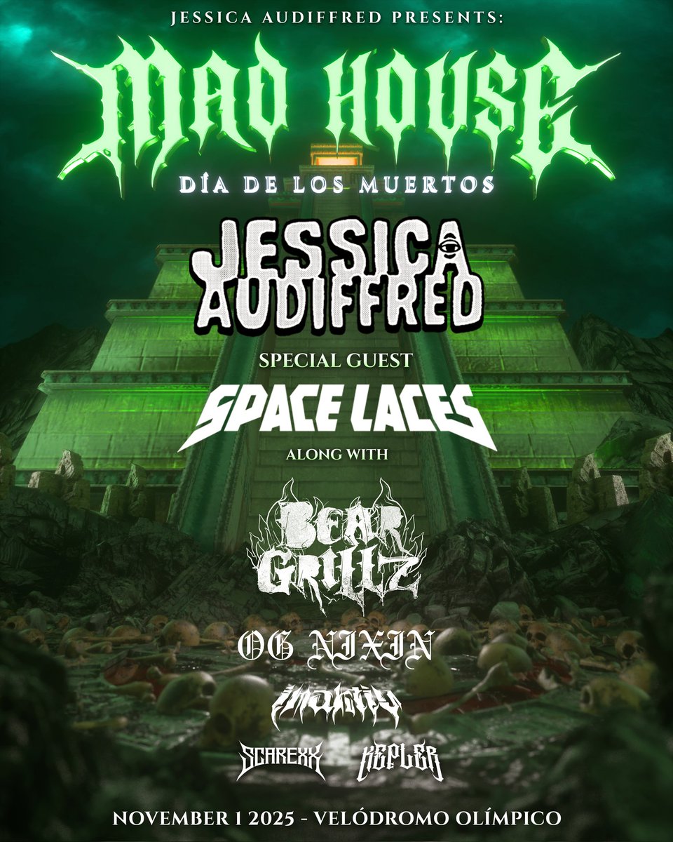 Mexico🇲🇽 Día de muertos + Dubstep=🥶
Nos vemos el primero de noviembre😤
Un especial agradecimiento a <a href="/JessicaAudifred/">Jessica Audiffred</a> por la invitación 🫰
.
.
#diademuetos #Dubstep #madhouse