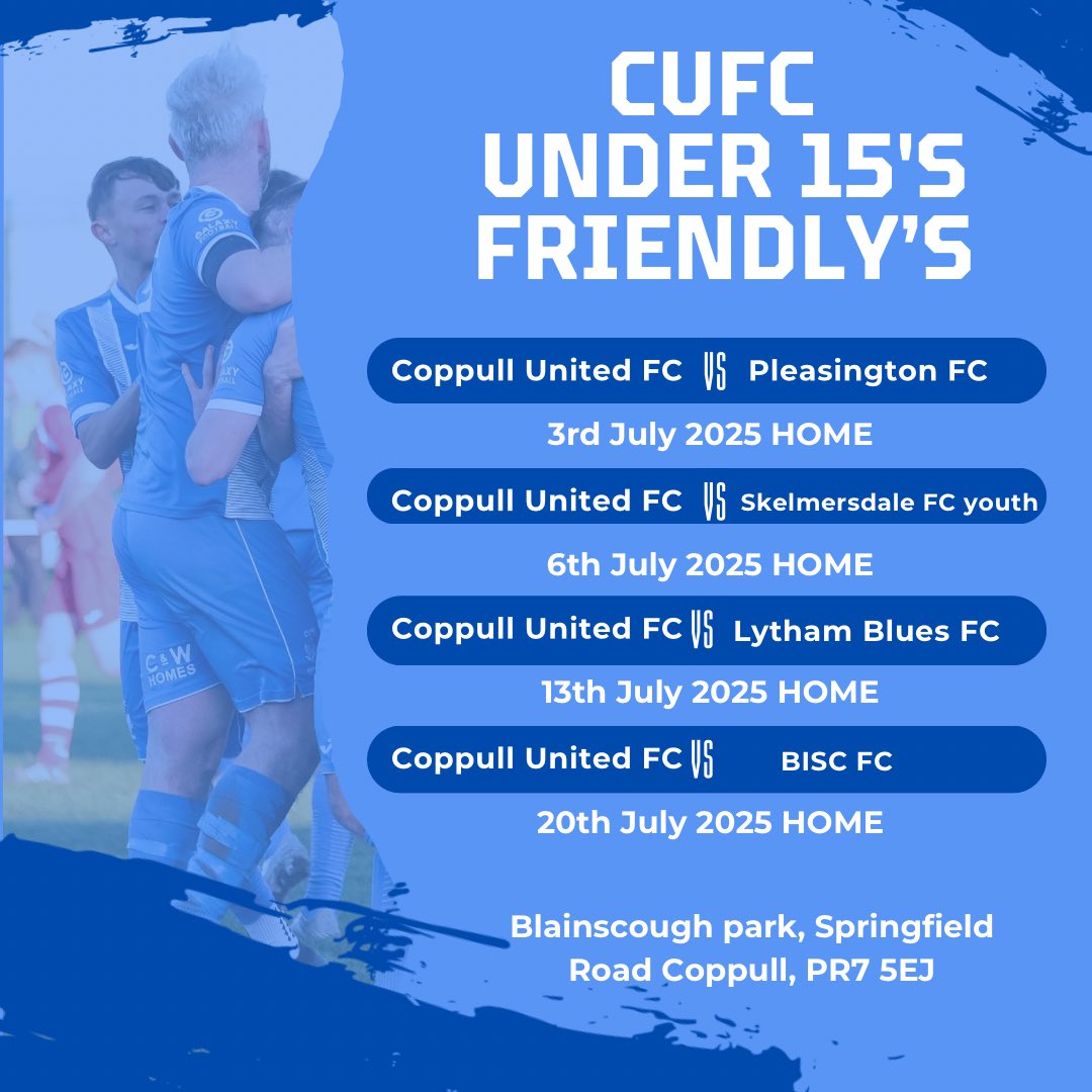 New this season is Coppull United FC’s Under 15s Squad ⚽

Managed and coached by Kev and Andy - in sponsorship with Football Fun Factory and Astraseal Mastics Ltd
