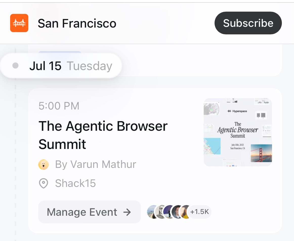 Thank you Luma for featuring The Agentic Browser Summit <a href="/SHACK15sf/">SHACK15</a> on July 15th!