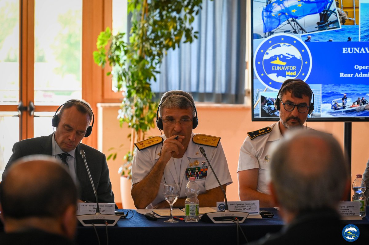 Operation EUNAVFOR MED IRINI (@eunavfor_med) on Twitter photo Today representatives from the <a href="/eu_eeas/">European External Action Service - EEAS 🇪🇺</a> @EUDELLibya and <a href="/EUNAVFOR_MED/">Operation EUNAVFOR MED IRINI</a> held a technical meeting in Rome with a high-level delegation composed of senior military personnel and the Libyan authorities.
European unity for Libya, strengthening cooperation & upholding regional security Today representatives from the <a href="/eu_eeas/">European External Action Service - EEAS 🇪🇺</a> @EUDELLibya and <a href="/EUNAVFOR_MED/">Operation EUNAVFOR MED IRINI</a> held a technical meeting in Rome with a high-level delegation composed of senior military personnel and the Libyan authorities.
European unity for Libya, strengthening cooperation & upholding regional security