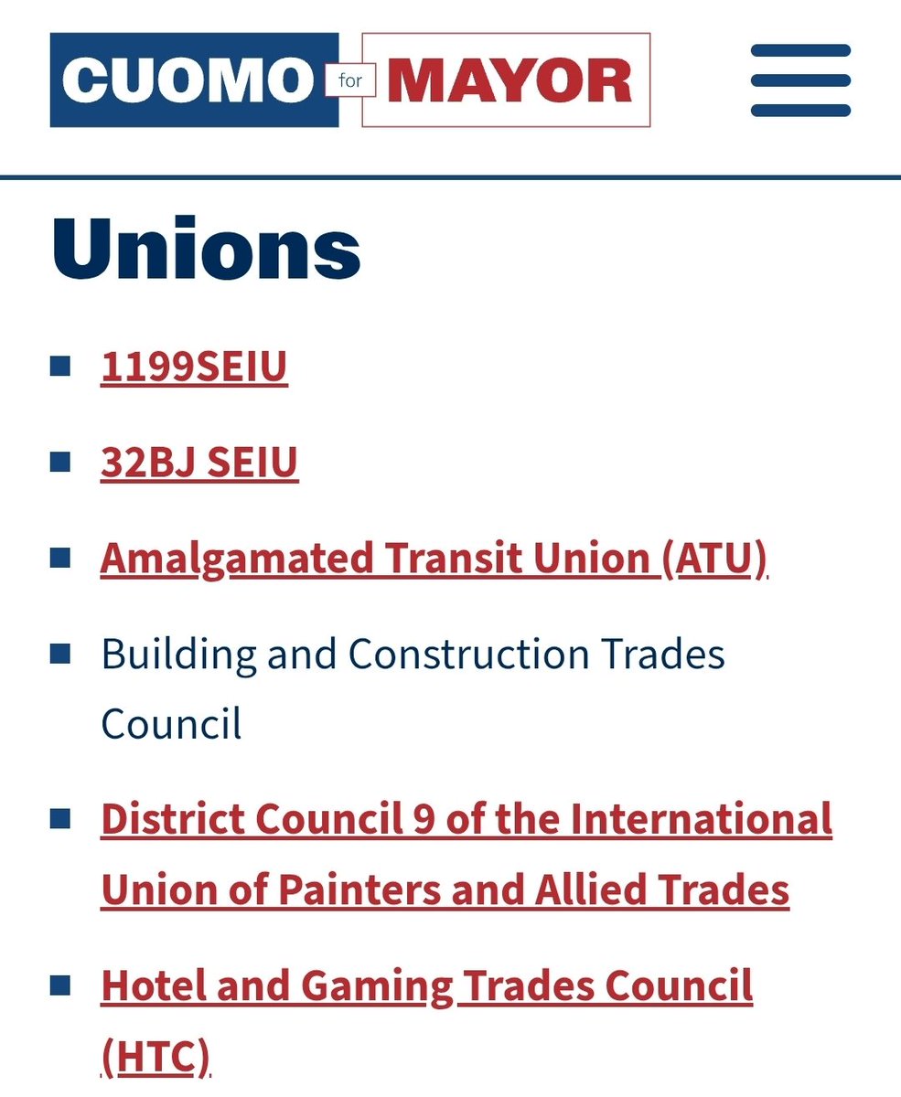 Daily Union Elections (@unionelections) on Twitter photo Days after losing their endorsements, <a href="/andrewcuomo/">Andrew Cuomo</a> who is apparently running for mayor of NYC in the general election, is still claiming that <a href="/32BJSEIU/">32BJ SEIU /// #BuildingJustice 🧹✊🏽</a> and <a href="/NYHTC/">Hotel and Gaming Trades Council</a> continue to endorse him. Days after losing their endorsements, <a href="/andrewcuomo/">Andrew Cuomo</a> who is apparently running for mayor of NYC in the general election, is still claiming that <a href="/32BJSEIU/">32BJ SEIU /// #BuildingJustice 🧹✊🏽</a> and <a href="/NYHTC/">Hotel and Gaming Trades Council</a> continue to endorse him.