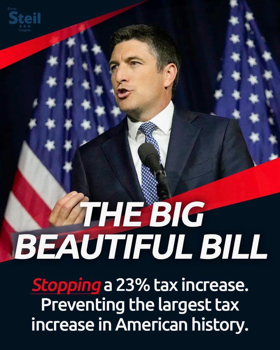 REMINDER: The One Big Beautiful Bill prevents the largest tax increase in history. 

Failure is not an option.