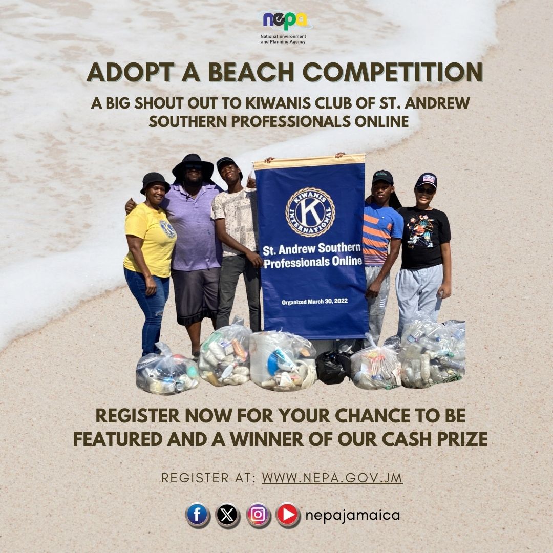 🏖️ Ready to make waves for a cleaner coast? 🌊 Join the #AdoptABeachJA Competition, running Jan 1–Dec 31, 2025! 🌴📅 Quarterly shout-outs &amp; BIG end-of-year prizes 🎉
💪 Open to all registered groups! Let’s protect our beaches, one cleanup at a time! 💚