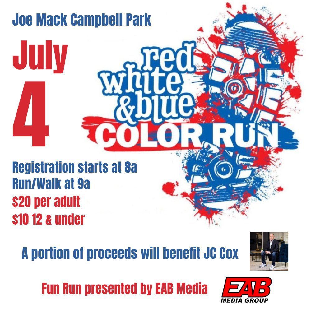 redwolfvoice's tweet image. Some of my favorite memories over the years have come at our Red, White & Blue Color Run!
It’s even more special this year as proceeds go towards our friend, @JC_RWRC in his fight against cancer.
Encouraging all @AStateRedWolves fans to start the 4th by having fun with us!!