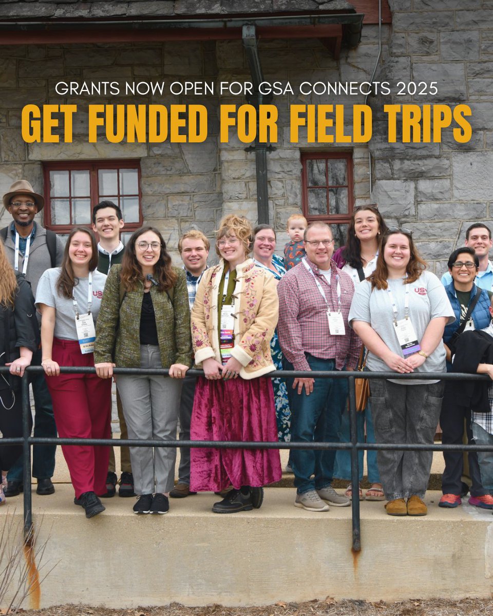 🚨 Field trip funding is OPEN!
Students &amp; early career geoscientists headed to #GSAConnects2025—grants are available to help cover the cost of epic trips like cave monitoring, dino tracks, &amp; more.

Apply early!
🔗 geosociety.co/40zgTGP
🗓️ Deadline: 1 Sept (rolling basis)