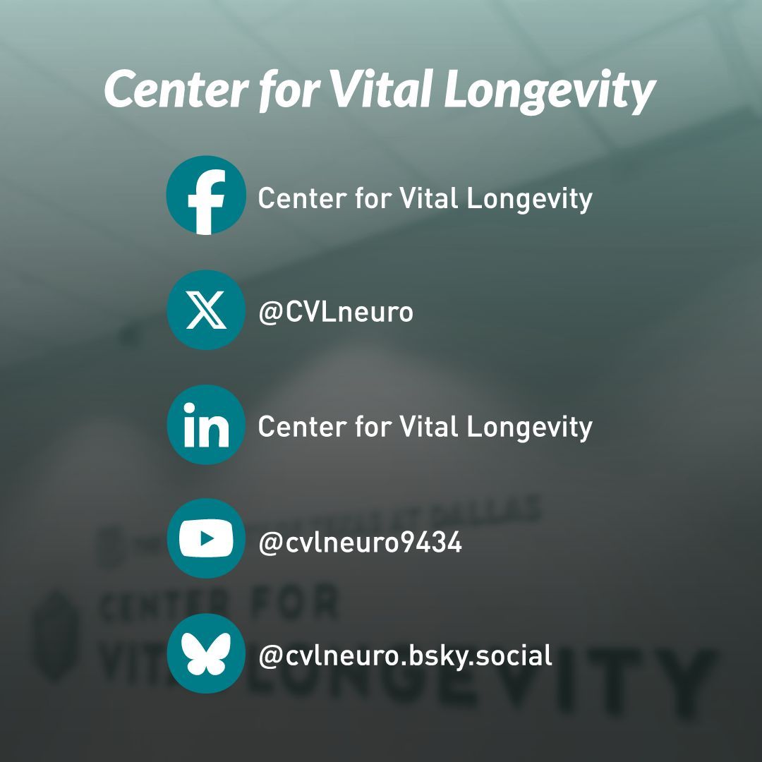 Center for Vital Longevity (@cvlneuro) on Twitter photo Happy #SocialMediaDay! 🎉We’re celebrating by sharing all the ways you can stay connected with us. Follow us and the Neuro Logic Podcast (<a href="/NeuroLogicCVL/">Neuro Logic Podcast</a>) across various platforms!
#CVL #NeuroLogicPodcast #UTD Happy #SocialMediaDay! 🎉We’re celebrating by sharing all the ways you can stay connected with us. Follow us and the Neuro Logic Podcast (<a href="/NeuroLogicCVL/">Neuro Logic Podcast</a>) across various platforms!
#CVL #NeuroLogicPodcast #UTD