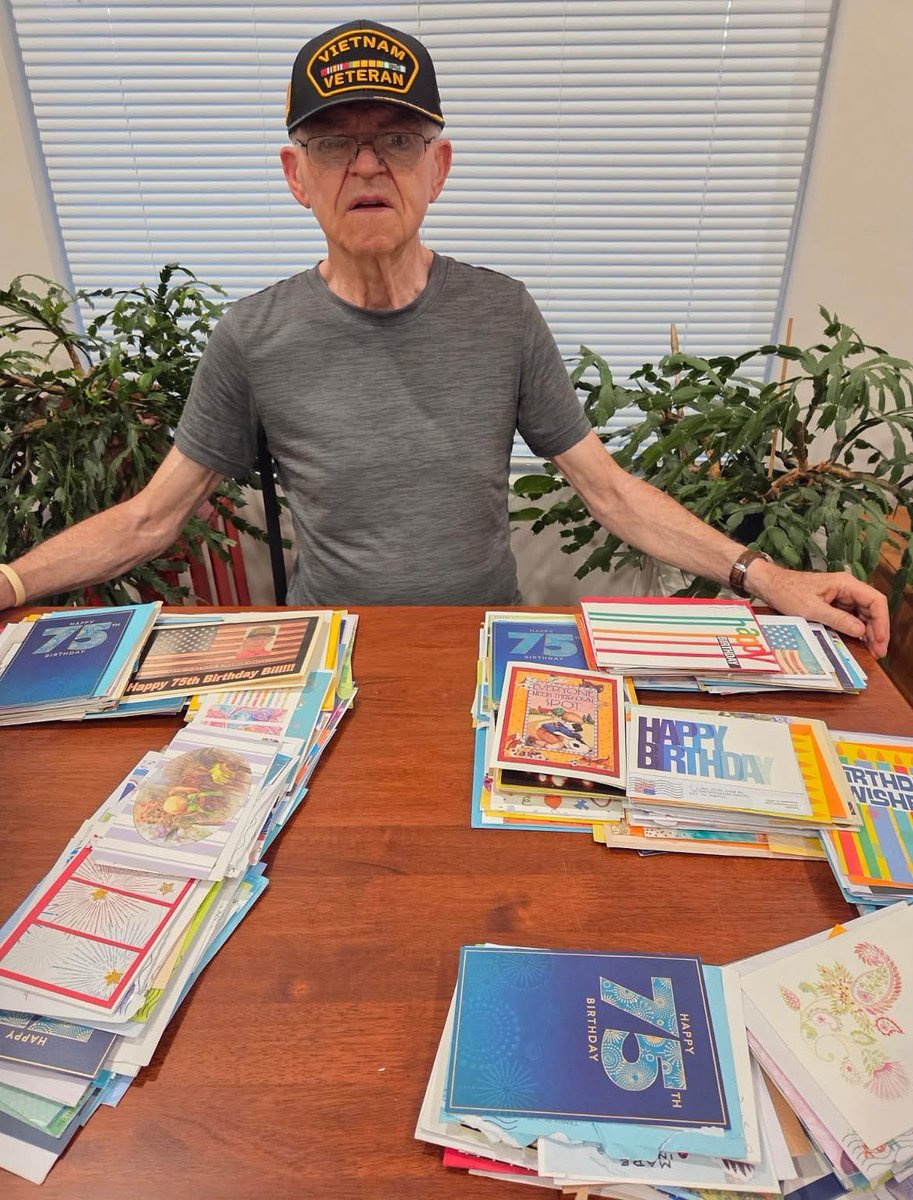 THEANTHEMGIRL's tweet image. “I would like to give a big thank you to everyone that took the time to send me a card. When I received the cards, I would always share them with my wife, our 2 daughters and 2 of our grandchildren.” - Janine’s Team Mission 119-C - 🎈janinestange.com/join