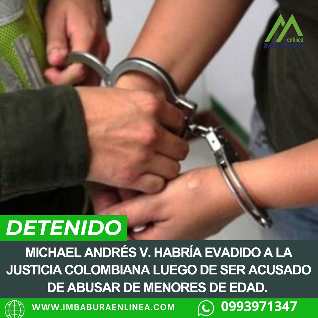 #IBARRA Capturan en Ibarra a ciudadano colombiano buscado por delitos sexuales en su país. Más detalles aquí: lc.cx/LULidx   imbaburaenlinea.com