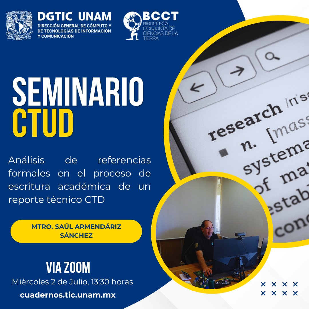 ¡No se pueden perder este Seminario! Inscríbete aquí: unam.zoom.us/webinar/regist… <a href="/NOC_REDUNAM/">DGTIC_NOC_UNAM</a> <a href="/UNAMdigital/">UNAMdigital</a>