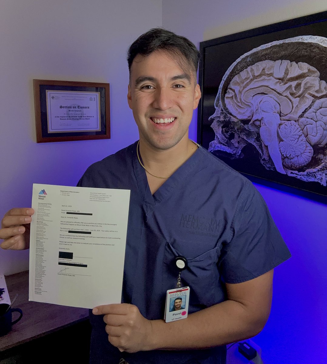 PavelPichardoMD's tweet image. I’m beyond grateful for the opportunity to begin my training as a #Neurosurgery Pre-Residency Fellow. Thanks @UTHNeuro and my mentors for giving me my 1st opportunity! I will be forever grateful.
“But the one who endures to the end will be delivered.” – Matthew 24:13