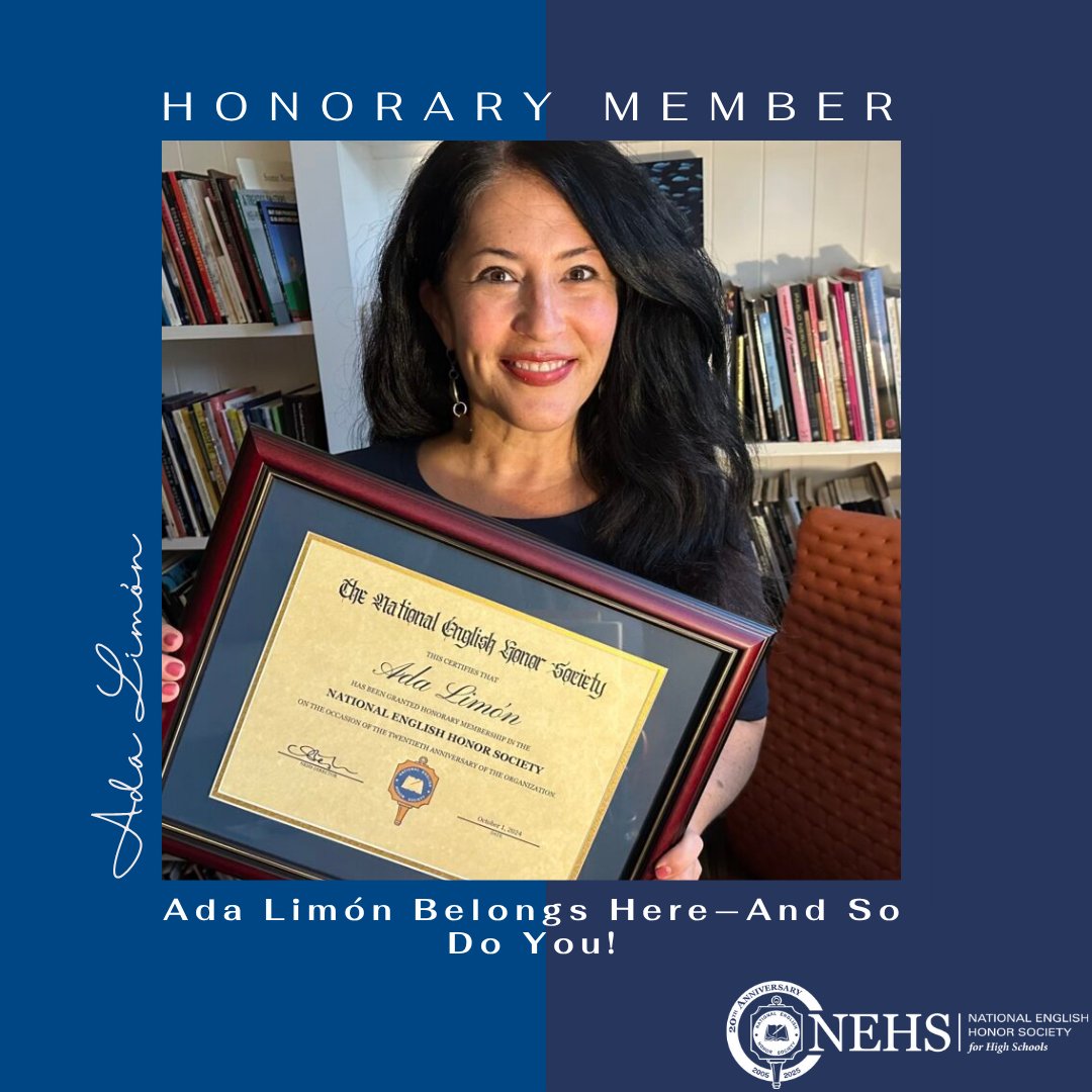 Ada Limón Belongs Here—And So Do You! We are thrilled to welcome Ada Limón as an Honorary Member of the National English Honor Society. #EnglishHonor #NationalEnglishHonorSociety #nehs4hs #EnglishHonorSociety #secondaryenglish #nehs20 #youbelonghere