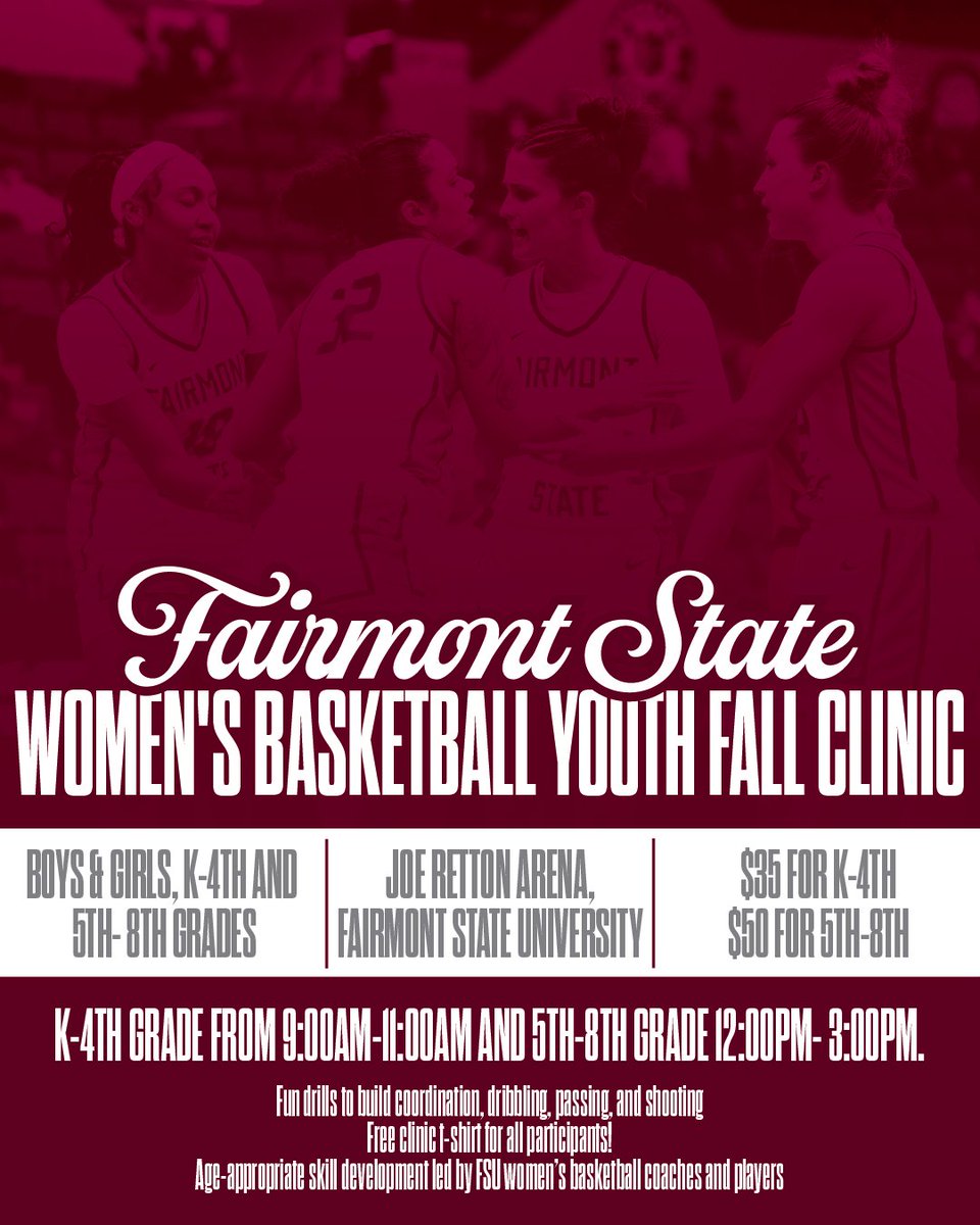 FairmontWbb's tweet image. Check out our first Fall Youth Clinic on September 21st! falconwomensbasketball.totalcamps.com/shop/EVENT