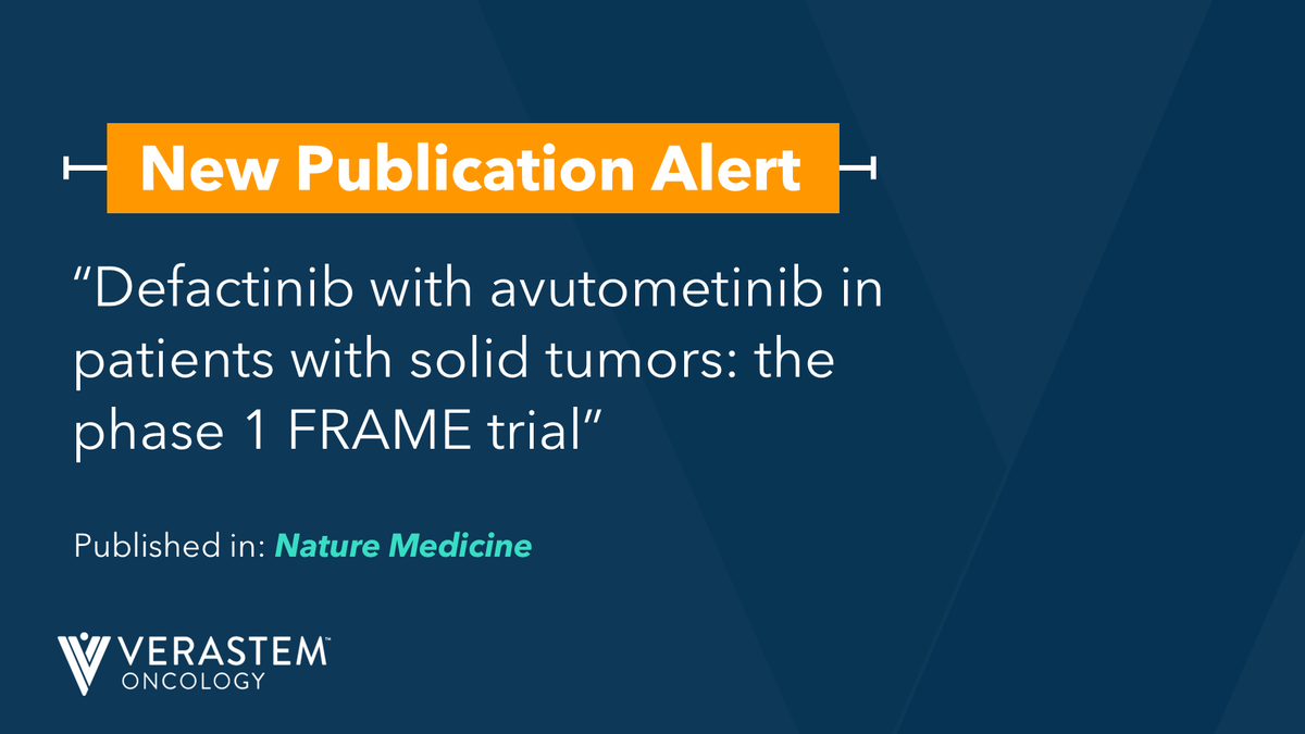 The FRAME trial, the first-in-human study to evaluate avutometinib in combination with defactinib in patients with LGSOC, was recently published in <a href="/NatureMedicine/">Nature Medicine</a> .
Read about the updated results here: link to PR

$VSTM #LGSOC #cancerresearch #KRAS