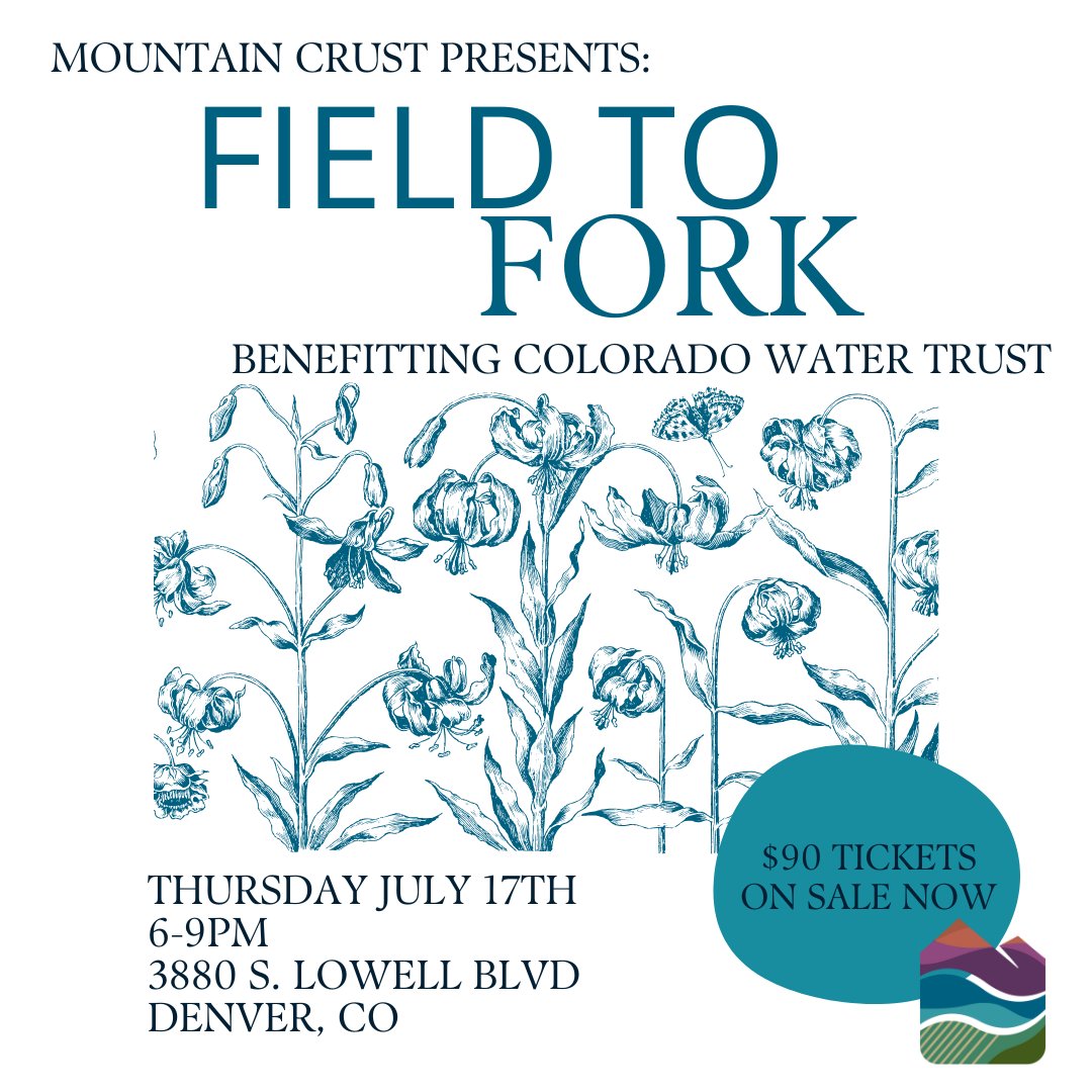 Our friends at Mountain Crust are excited to host their second summer of Field to Fork Dinners benefitting local nonprofits. Join us on Thursday July 17th for a night of delicious food and inspired cocktails.

Tickets are limited, get yours today: 
mountaincrust.com/product/field-…