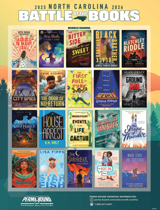Interested in joining the Battle of the Books team, or just looking for some great reads this summer? Check out the Battle of the Books titles for the 25-26 school year. Email Mrs. Mathieson with any questions. @aghoulihan @ucpsnc