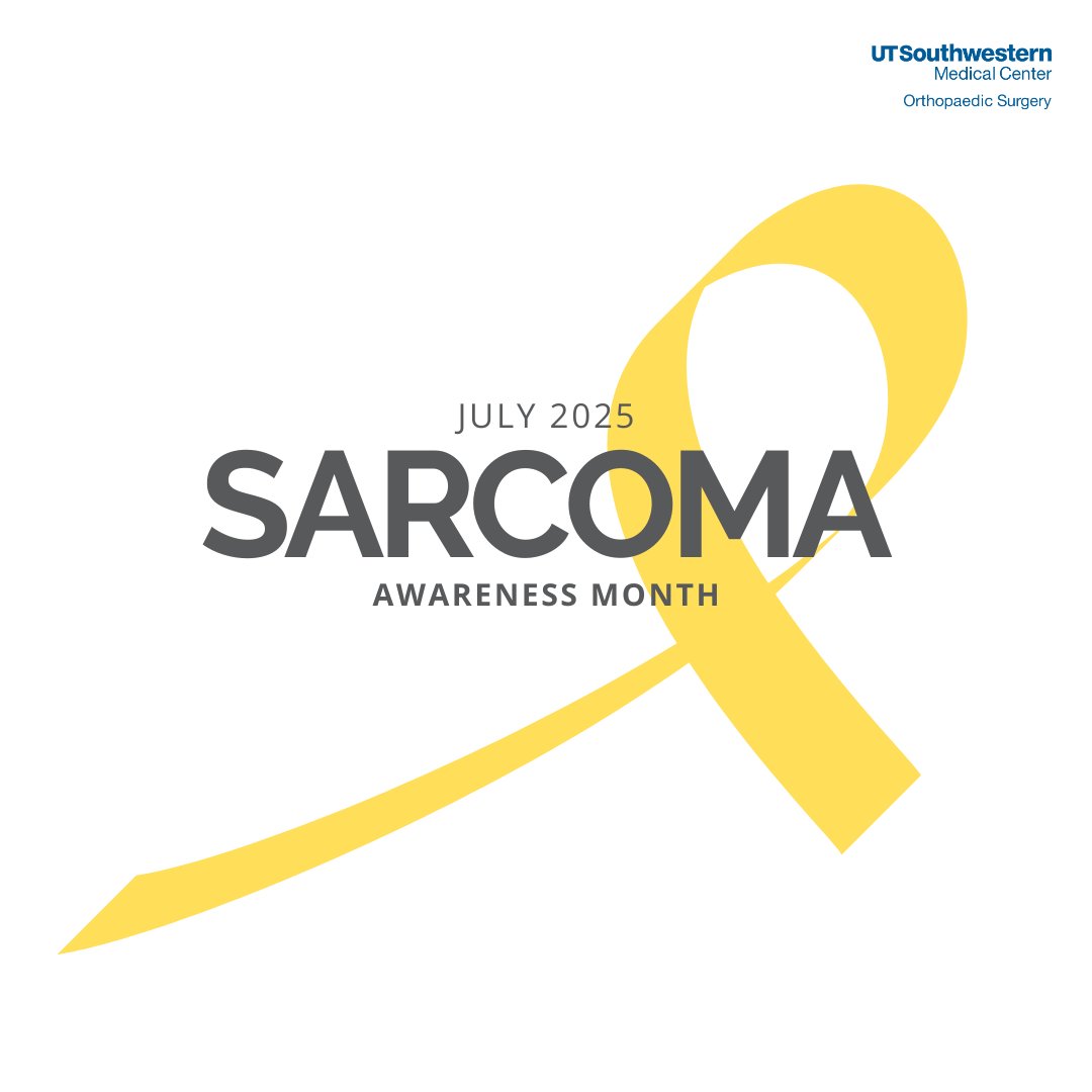 utswortho's tweet image. July is Sarcoma Awareness Month - a time to bring awareness to this relatively rare type of cancer.
Learn more about how #UTSWOrtho and @UTSWMedCenter sarcoma team work with patients to provide best course of care. ⤵️
bit.ly/3CMHBQ2
@DrAntoniaChen #sarcoma