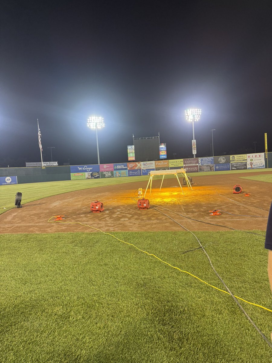 The homestand of tarp pulls, shoulder dislocation, thunderstorms. First time in my career during a game, the tarp got stuck while pulling which causing a game to get banged. My shoulder lost the battle with the tarp. Really proud of our crew to get the field ready next day.
