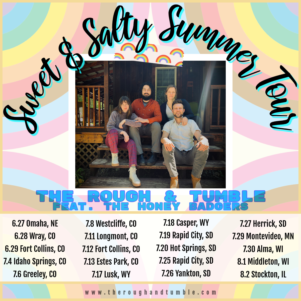 Summer tour is officially underway! We're so excited to be joining The Rough &amp; Tumble honeybadgerfolk.com/blog/2025/6/30…