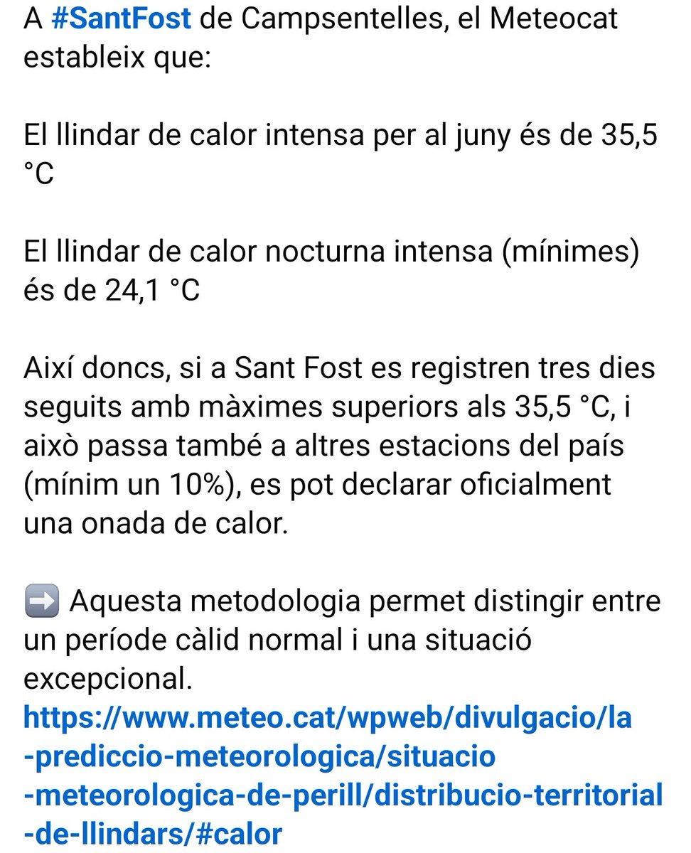 🌡️🔝Al baix Vallès no s'ha assolit una temperatura top màxima per #Juny 
És innegable que ha estat un juny exageradament calorós 🥵 i extremadament sec.🌂
A partir de demà l'analitzarem.🤔⁉️
Aquesta vegada no s'han donat les condicions necessàries per declarar onada de calor.