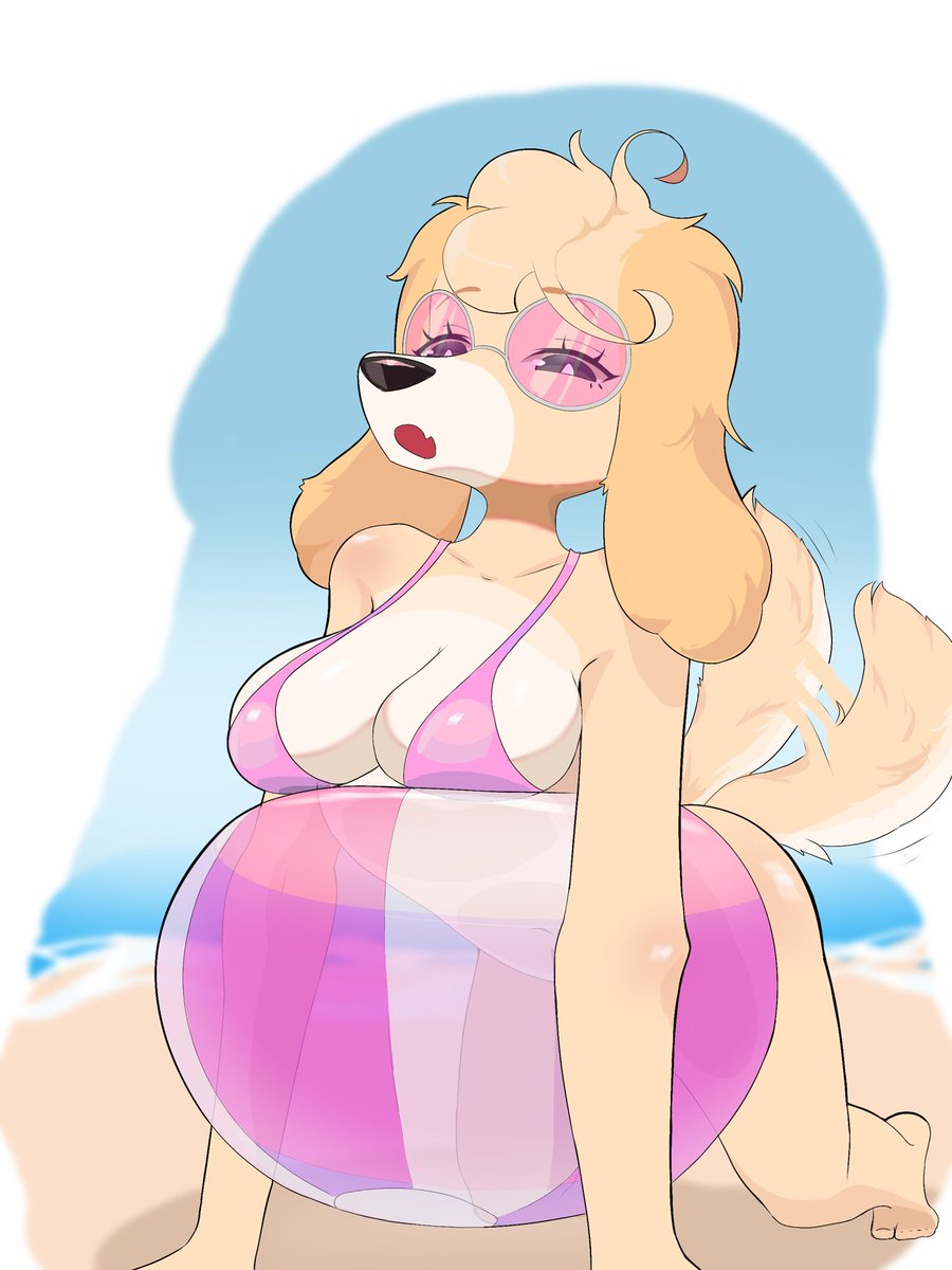 PT 1: “This wasn’t on purpose! B-but I guess my beach ball doesn’t mind… 💓” 
#furry #furrygirl #furryart #furryartist #beach #swimsuit #beachball