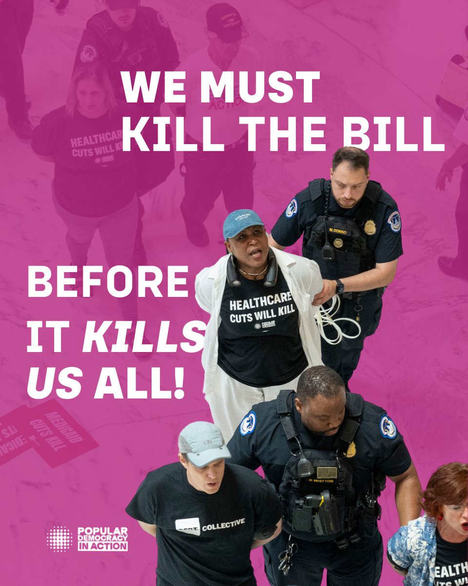 ‼️URGENT: The Senate is voting right now on Trump’s Big Ugly Bill, which will take away Medicaid, Medicare and SNAP from millions of people + fuel mass deportations by ICE — all while giving massive tax breaks to billionaires.

📞 Call your Senator NOW 
popdemoc.org/stopcuts