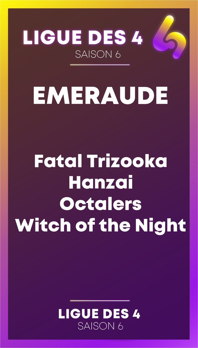 On est Division Emeraude pour la 6eme saison de <a href="/LD4_SPL/">Ligue Des 4</a> !

Bonne chance à toutes les équipes et bonne saison

Vous pensez on va gagner un match cette saison ? 🔥🔥 #vivelesport