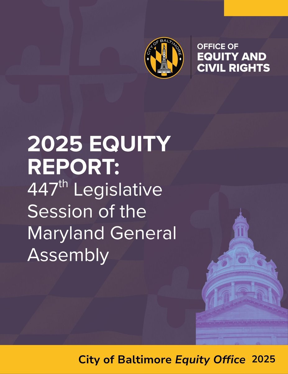 EXCITING NEWS🚨 

Our Equity Division has released the 2025 Equity Report from the 447th Legislative Session of the MD General Assembly.

This report summarizes our division’s advocacy efforts on behalf of communities directly impacted by policy decisions. Link in bio to read!