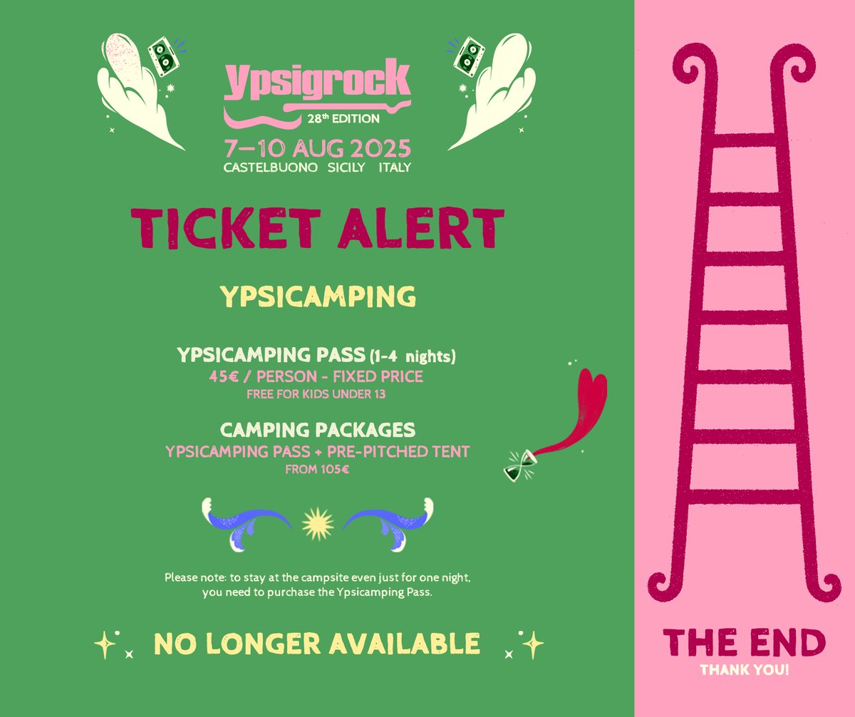 #ypsi25 TICKET ALERT
YPSICAMPING ❌ NO LONGER AVAILABLE ❌
THANK YOU!