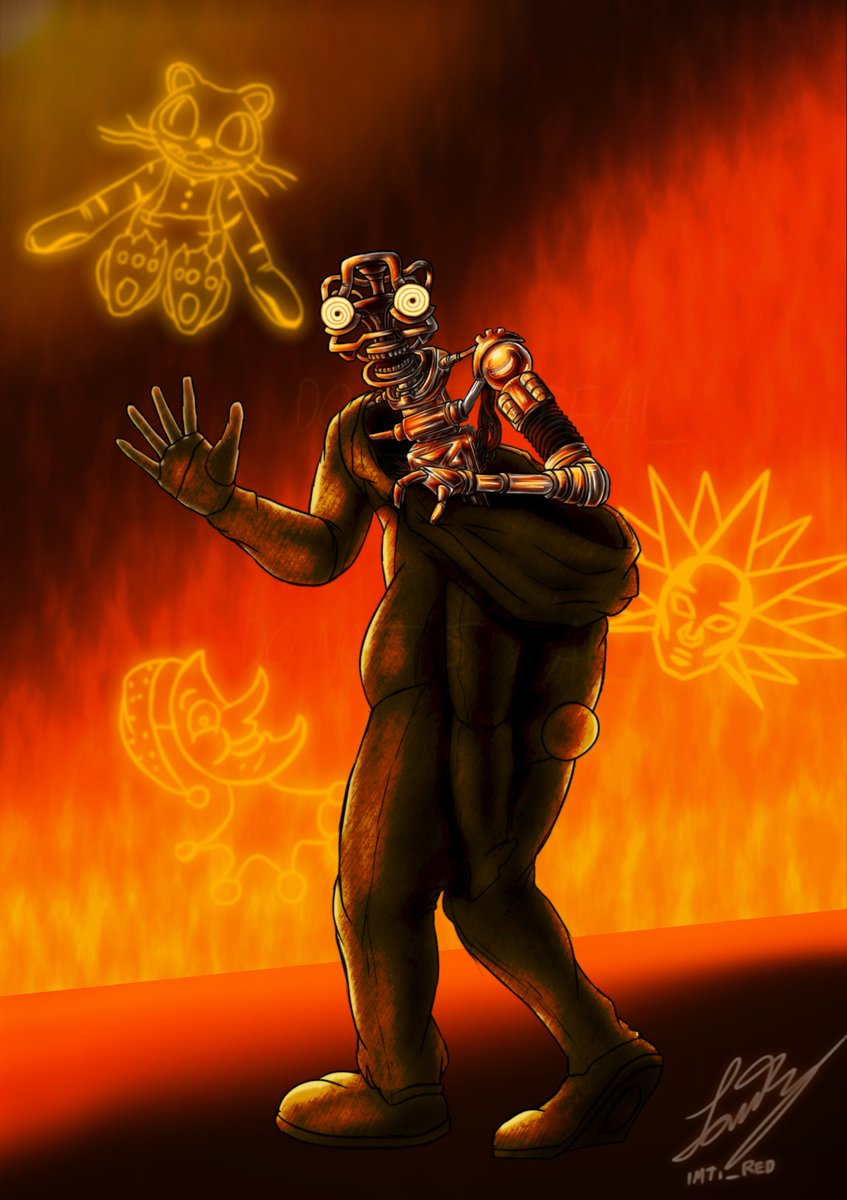 imti_red's tweet image. Metal material attempt.
"The Mimic"
#FNAFSOTM #fnaf #Fanarts #digitalartwork