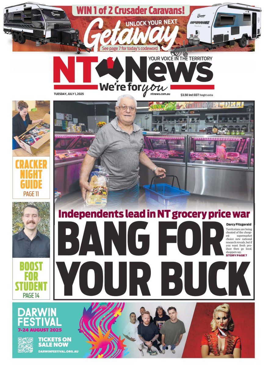 🇦🇺 Bang For Your Buck

▫Territorians are being cheated of the cheapest supermarket choice, but if you want fresh produce then go local, shoppers say
▫<a href="/Drcyftz/">Darcy Fitzgerald</a>

#frontpagestoday #Australia <a href="/TheNTNews/">The NT News</a>