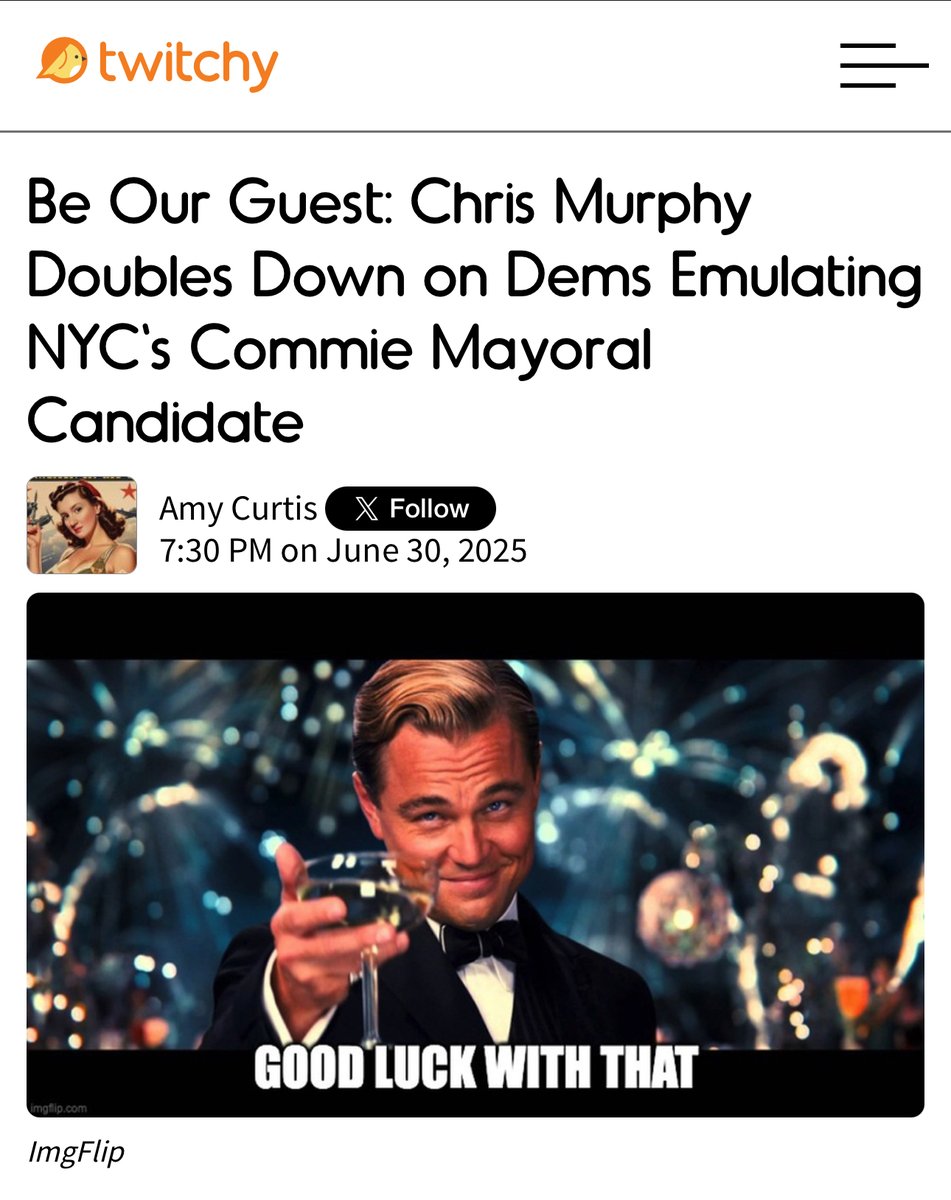 Be Our Guest: Chris Murphy Doubles Down on Dems Emulating NYC's Commie Mayoral Candidate

twitchy.com/amy-curtis/202…