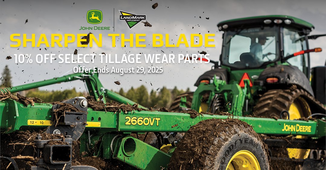 Prep Now, Save Later! 💰

From now until August 29, get 10% off select fall tillage parts at your local LandMark Implement. Upgrade worn parts now to maximize residue management, soil prep, and machine performance when it matters most. 🛠️
