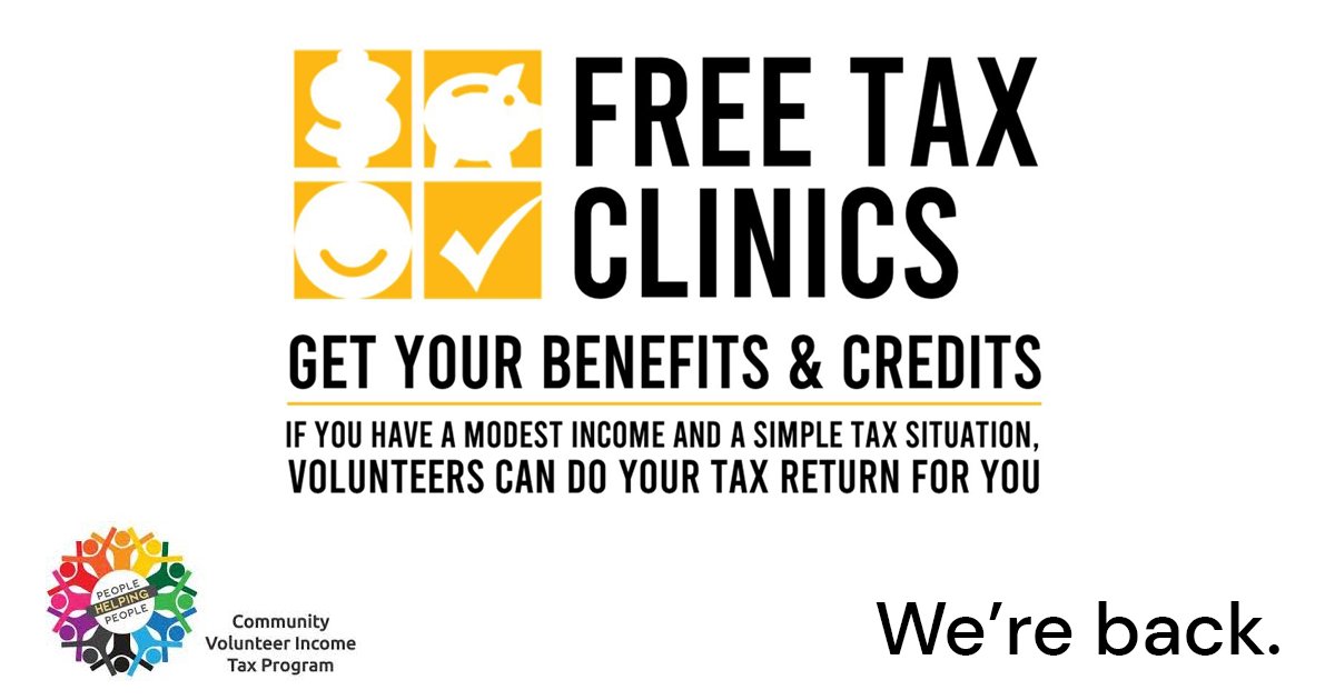 John is back from holidays, and our tax clinics are open again.

You can find him in the office between 11 am and 3 pm Monday to Friday. Bring your information in and he will help you get caught up on your filing.