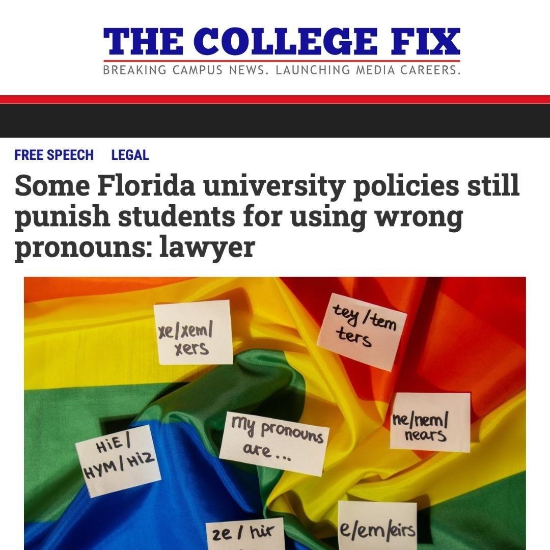Speech First (@speech_first) on Twitter photo ICYMI: <a href="/slf_liberty/">SLF_Liberty</a> sent letters to Florida universities calling on them to revise their Title IX policies that currently undermine students’ free speech.
How can students engage in debate on issues of gender if they’re afraid of being penalized for misgendering someone? ICYMI: <a href="/slf_liberty/">SLF_Liberty</a> sent letters to Florida universities calling on them to revise their Title IX policies that currently undermine students’ free speech.
How can students engage in debate on issues of gender if they’re afraid of being penalized for misgendering someone?