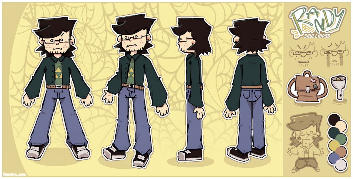HIYA i'm joining in on artfight this month!!! finally got randy's ref done for it too, + some new ocs !! 

hope to see ya there &gt;:D #artfight2025 #artfight 🔮🐛