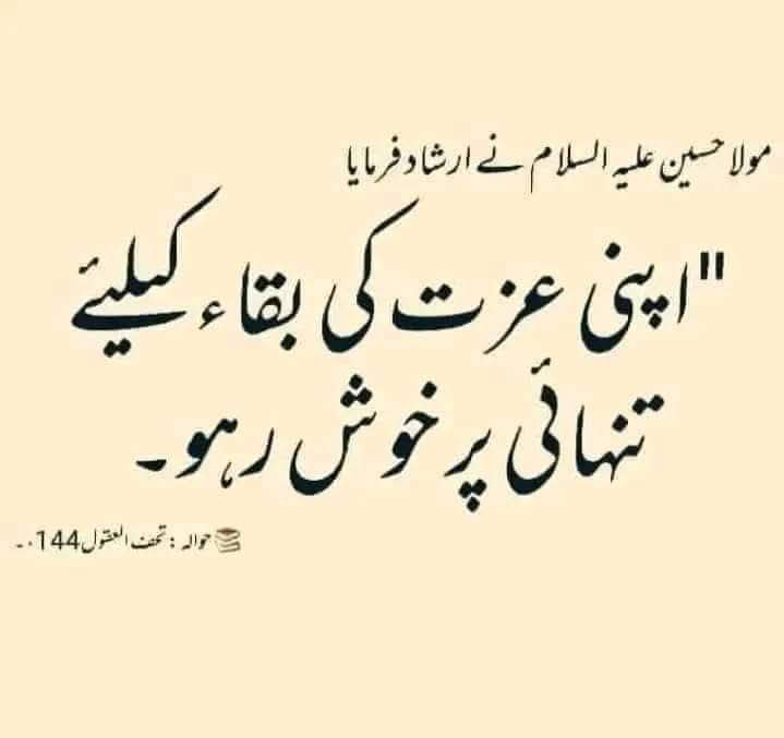 مولا امامِ حسین علیہ السلام نے فرمایا