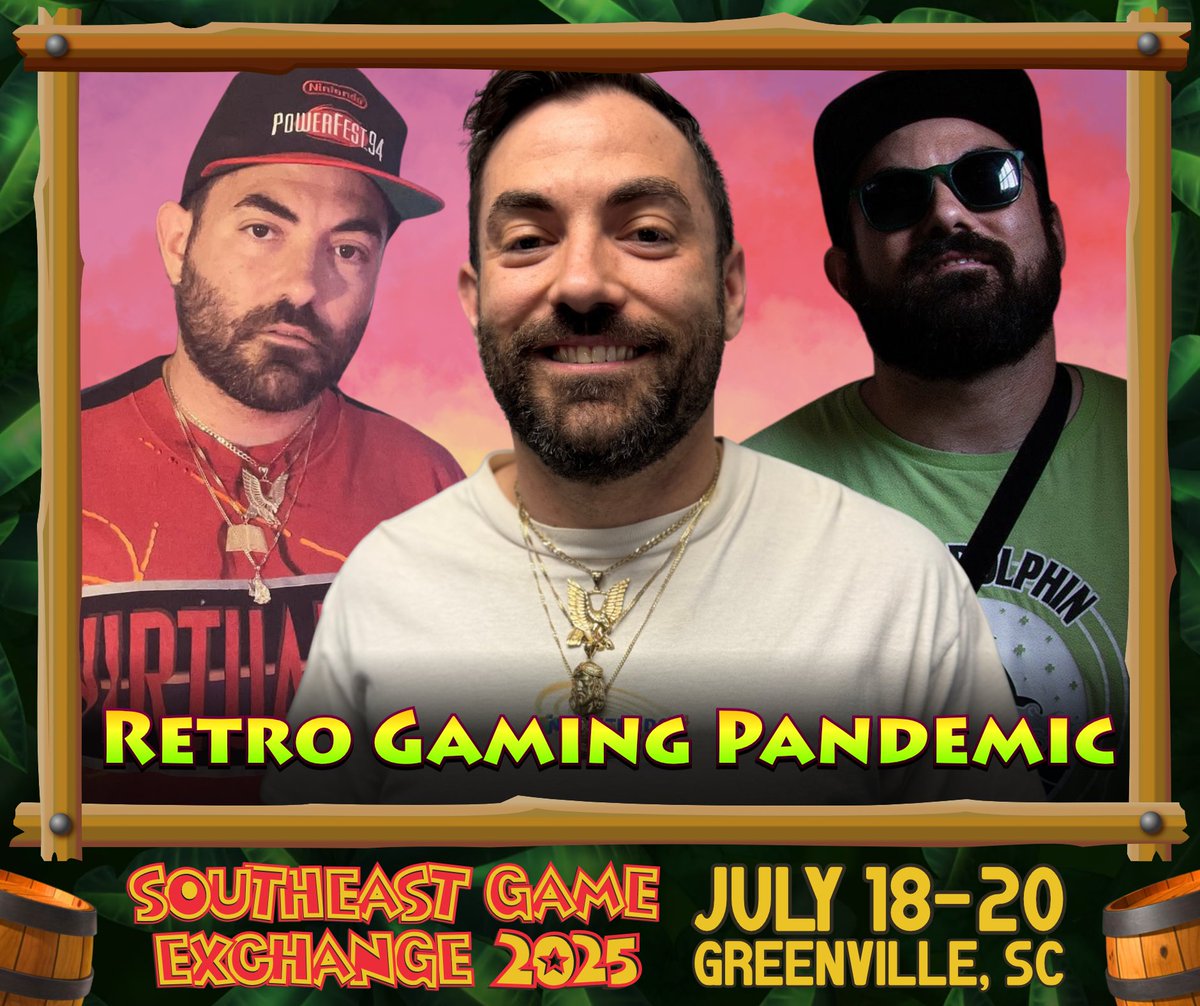 SEGE2025's tweet image. 🌎SPECIAL GUEST🌎
Retro Gaming Pandemic is powered by twin brothers Eric and Jared, along with a squad of longtime friends. Together, they’re on a mission to reclaim the magic of their childhood—tracking down video games and toys to build the collection they once dreamed of.…