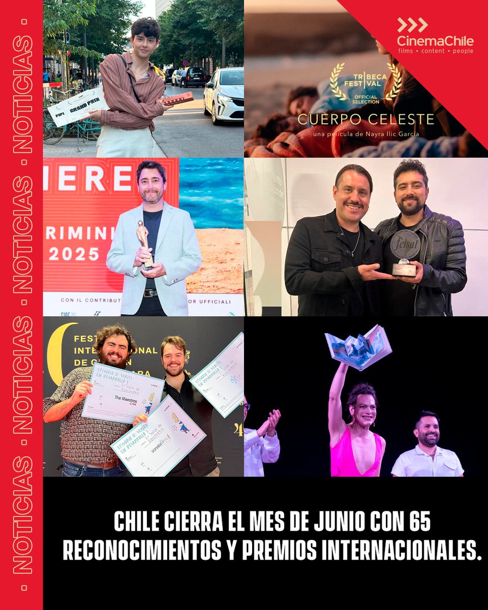 ✨️🎬 Chile reafirma su posición como un referente en el panorama audiovisual global al cosechar 65 premios y reconocimientos internacionales durante el mes de junio. 

Felicitaciones a todas y todos