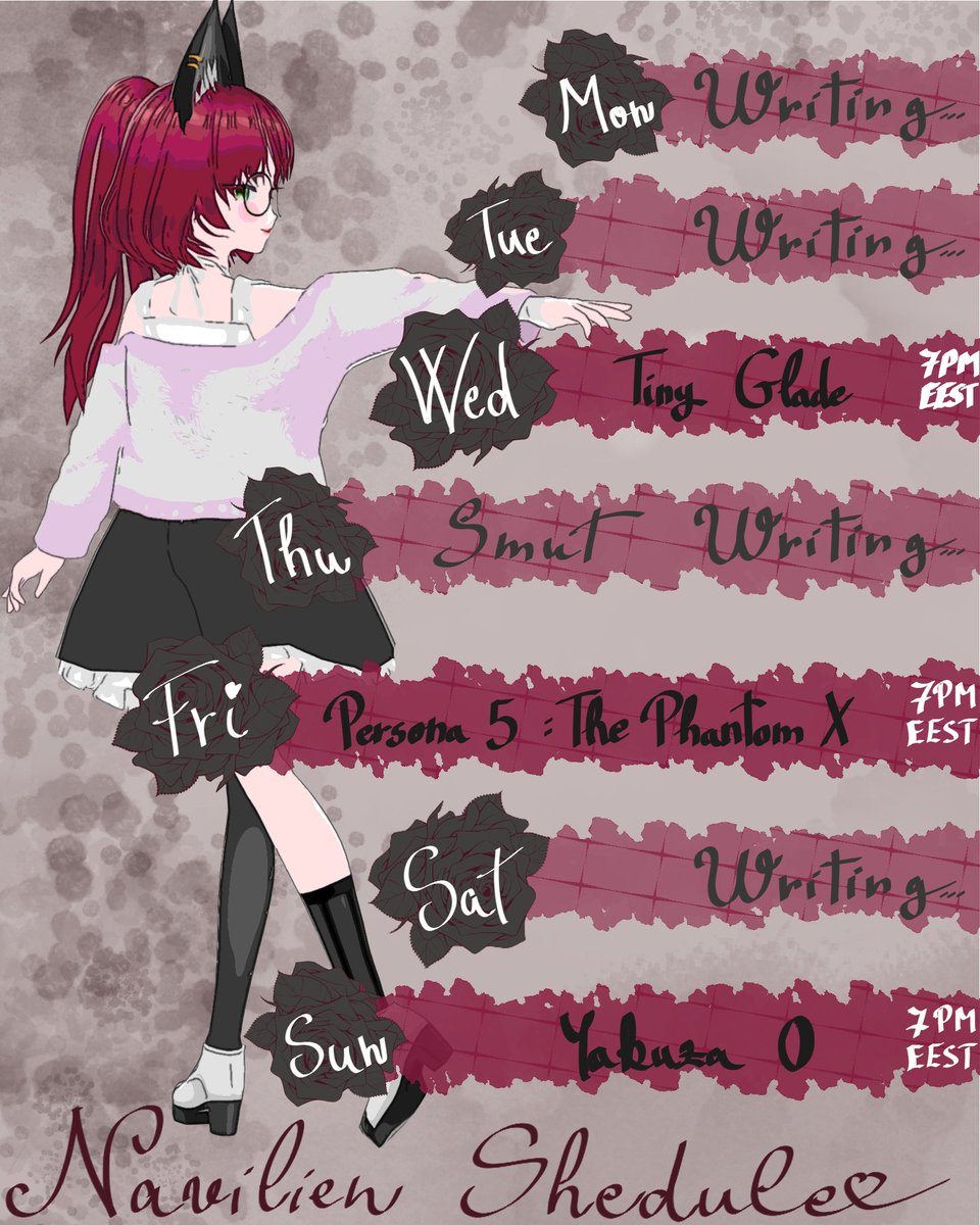navilienvt's tweet photo. My schedule for this week (30th of June - 6th of July)! Anything interests you? Feel free to drop by! You can find me on YouTube at navilienvt or go to my bio! #vtuber #streamer #schedule #vtuberEn #vtuberRo #vtuberHu #VtuberUprising https://t.co/miLsQuT1eD