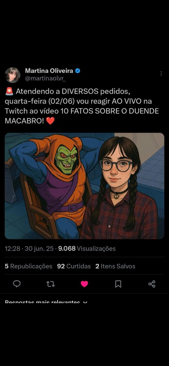 AzazelFenixz's tweet image. Gostaria de agradecer a todos que compartilharam,que nos ajudaram FIZEMOS A @martinaolvr_ ASSISTIR 10 FATOS SOBRE O DUENDE MACABRO,MUITO OBRIGADO NOSSO CAPITÃO @camaleaoao E PRINCIPALMENTE AO @ovicio E AO @omiguelspencer OBRIGADO SENHORES