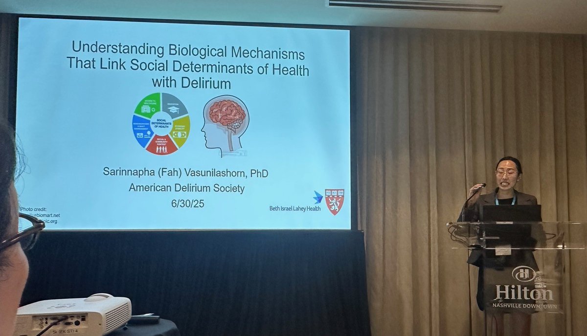 NIDUS Delirium Network (@nidus_delirium) on Twitter photo Dr. Fah Vasunilashorn highlights our current understanding of the biological mechanisms that link social determinants of health with #delirium in the <a href="/NIDUS_Delirium/">NIDUS Delirium Network</a> session at the 2025 ADS annual meeting.
#ADS25NASH Dr. Fah Vasunilashorn highlights our current understanding of the biological mechanisms that link social determinants of health with #delirium in the <a href="/NIDUS_Delirium/">NIDUS Delirium Network</a> session at the 2025 ADS annual meeting.
#ADS25NASH