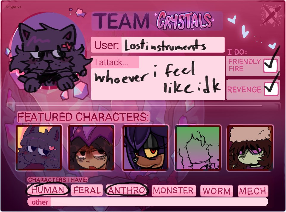im doing funny artfight shit ill try and do a couplee we'll see !!!
.
#artfight2025 #artfight