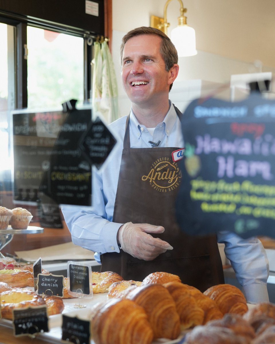 First Lady Britainy Beshear (@britainybeshear) on Twitter photo When you shop at a small business, you're supporting your neighbors and your community. There are over 380,000 small businesses in our commonwealth, including Andy's Artisan Bread in Frankfort, where <a href="/GovAndyBeshear/">Governor Andy Beshear</a> stopped in and tried on the apron. Shop small this weekend! When you shop at a small business, you're supporting your neighbors and your community. There are over 380,000 small businesses in our commonwealth, including Andy's Artisan Bread in Frankfort, where <a href="/GovAndyBeshear/">Governor Andy Beshear</a> stopped in and tried on the apron. Shop small this weekend!