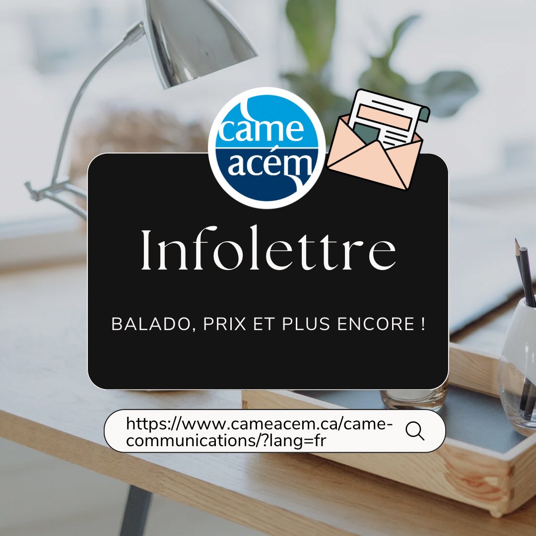 Balado, prix et bien plus encore! Avez-vous consulté le plus récent bulletin de l’ACÉM? Si ce n’est pas encore fait, cliquez sur le lien ci-dessous pour découvrir toutes les activités passionnantes en cours au sein de notre organisation! #EdMed

us9.campaign-archive.com/?e=__test_emai…